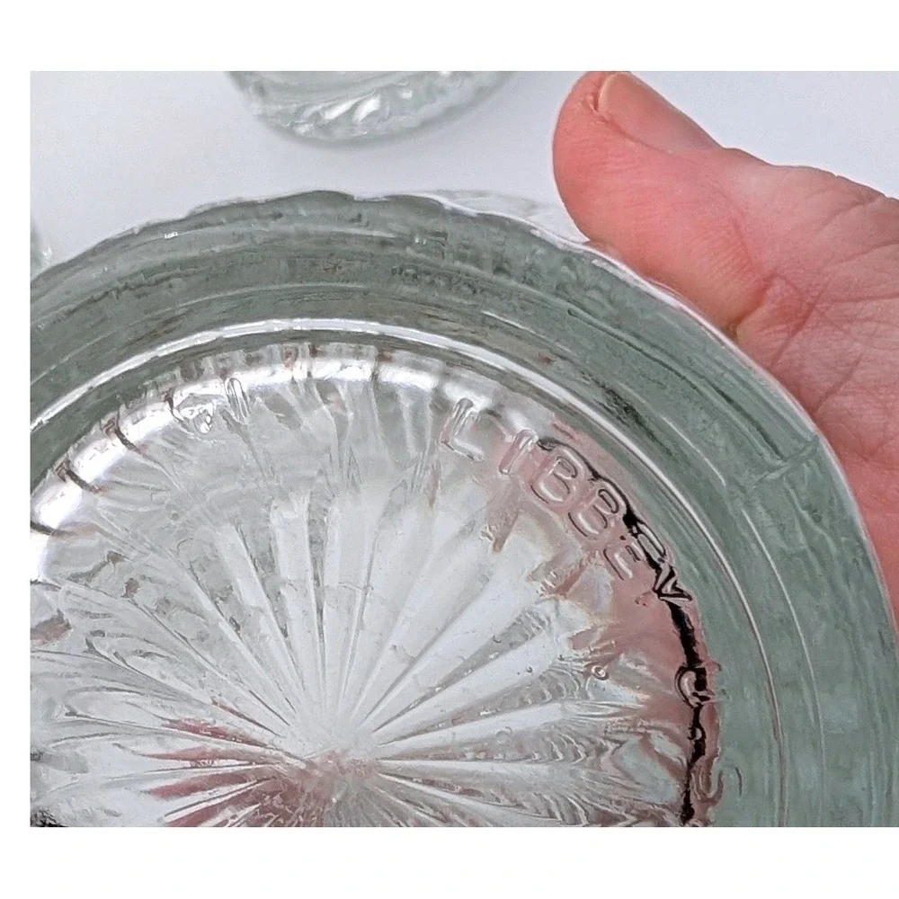 Libbey Highball Glasses Set of 12 Clear Ribbed Diamond Textured Tumblers Vintage